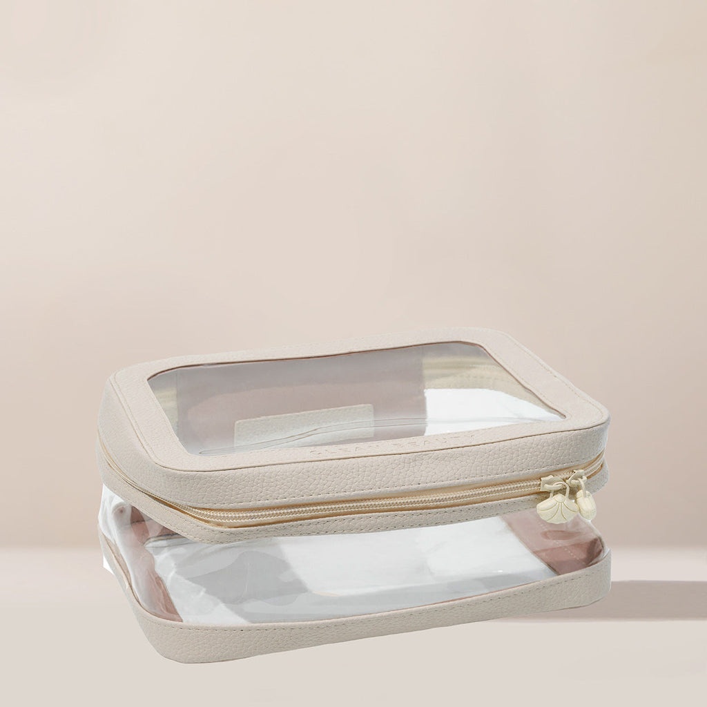 Cream Clear Cosmetic Case